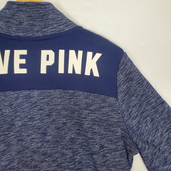 PINK Victoria's Secret Pull Over Heather Navy Blue Sweatshirt Size Medium - Picture 8 of 11